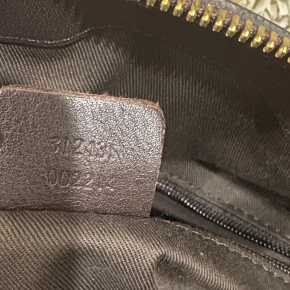 Gucci Dark Brown Embossed Leather Shoulder Bag - Picture 6 of 11